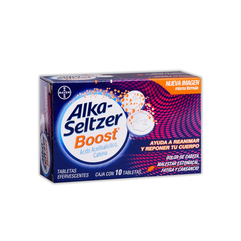 Alka-seltzer boost c/10 tabs. efervescentes 500/65 mg.
