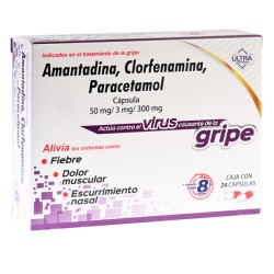 Amantadina clorfenamina paracetamol ultra capsulas c/24