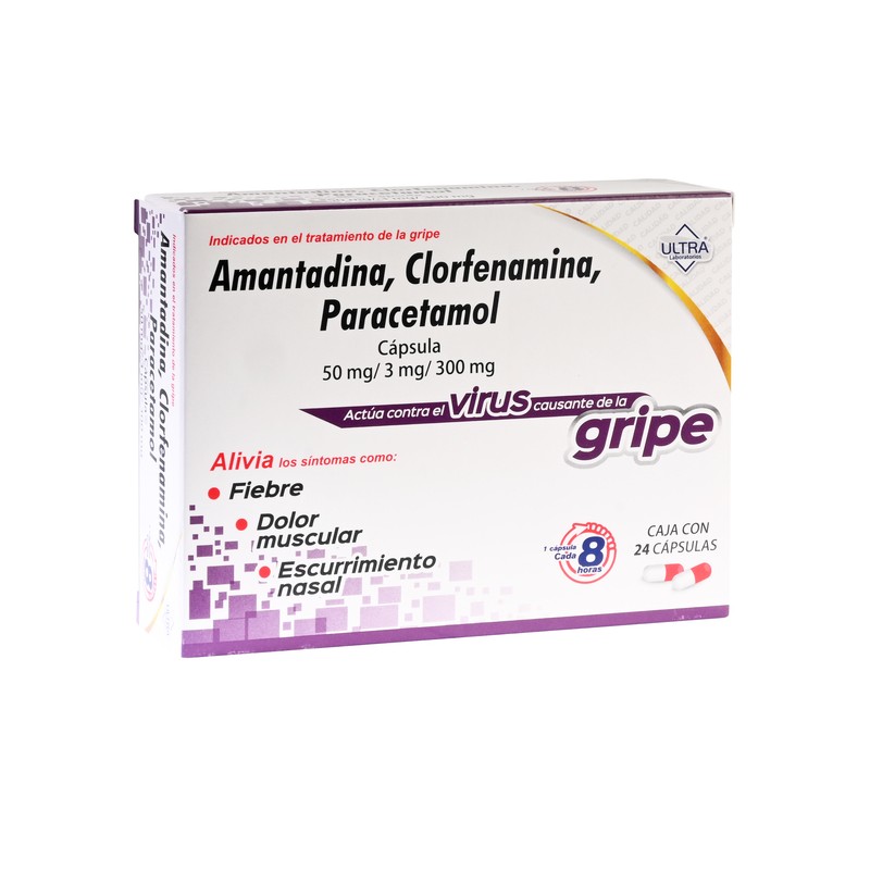 Amantadina clorfenamina paracetamol ultra capsulas c/24