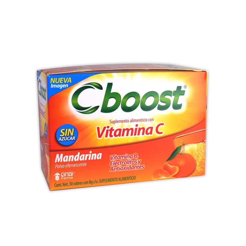 C-boost polvo efervescente sabor mandarina c/30 sobres 8 g.