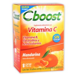C-boost pvo. eferv. caja c/10 sobres c/8 g. c/u sabor mandar