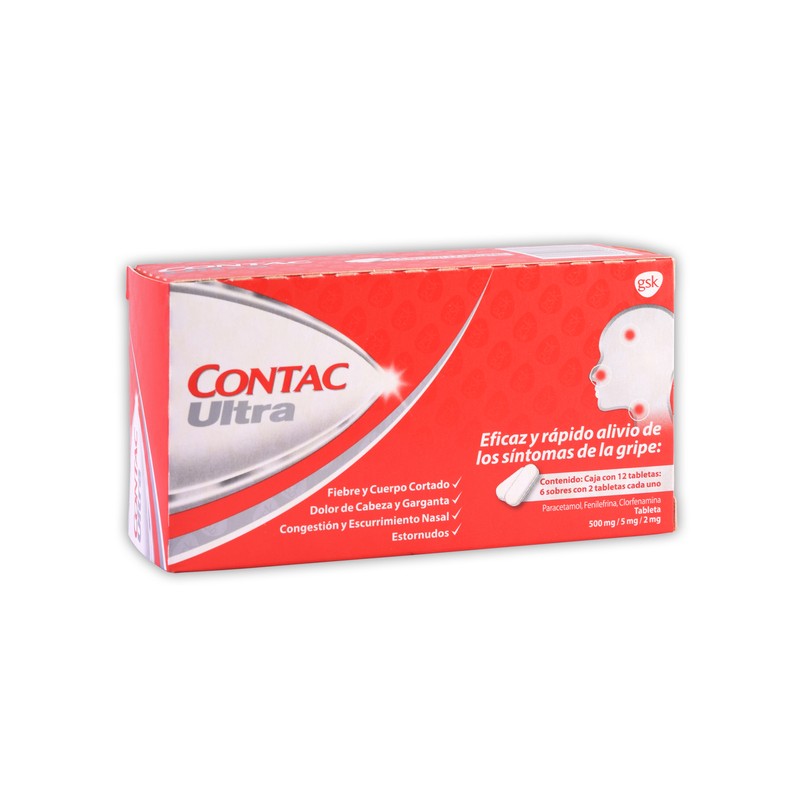 Contac ultra c/12 tabs. 2/5/500 mg.