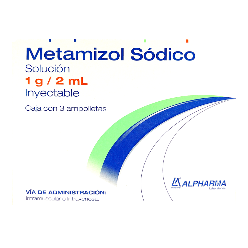 Metamizol sodico  sol. iny. c/3 amp. 2 ml. 1 g.