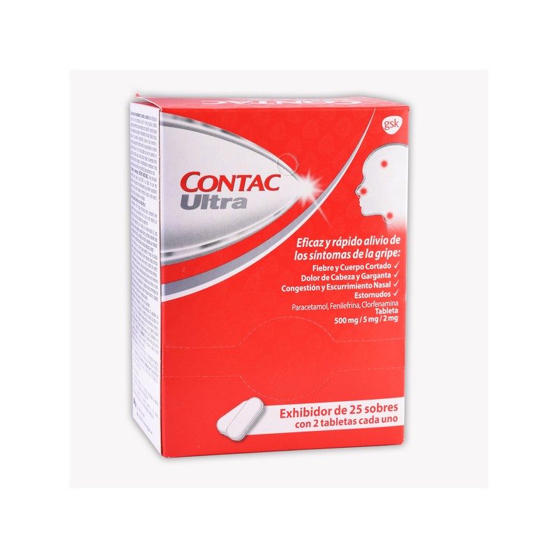 Contac ultra exhib. c/25 sobs. c/2 tabs. 2/5/500 mg.