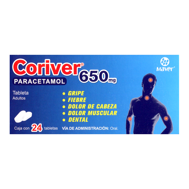 Coriver c/24 tabs. 650 mg.