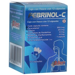 Febrinol-c c/12 caps. 500/25/5/4 mg.