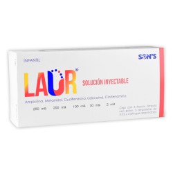 Laur infantil sol. iny. c/3 fco. amp. 250 mg. y 3 jeringas.