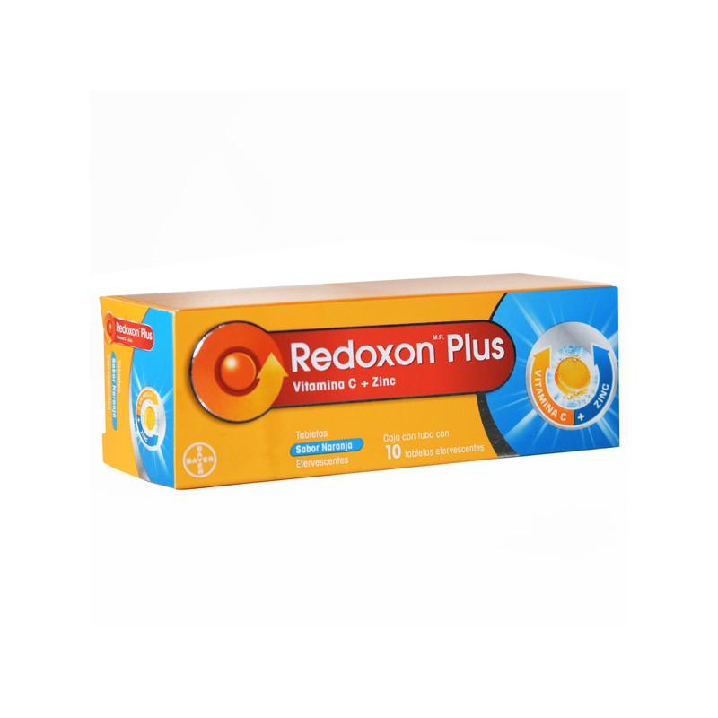 Redoxon plus c/10 tabs. efervs. sab. naranja 1 g/10 mg.