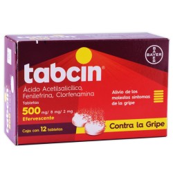 Tabcin 500 c/12 tabs. efervescentes 500/8/2 mg.