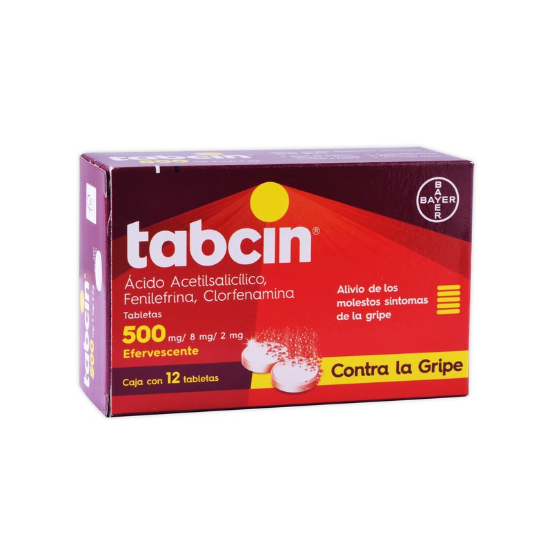 Tabcin 500 c/12 tabs. efervescentes 500/8/2 mg.