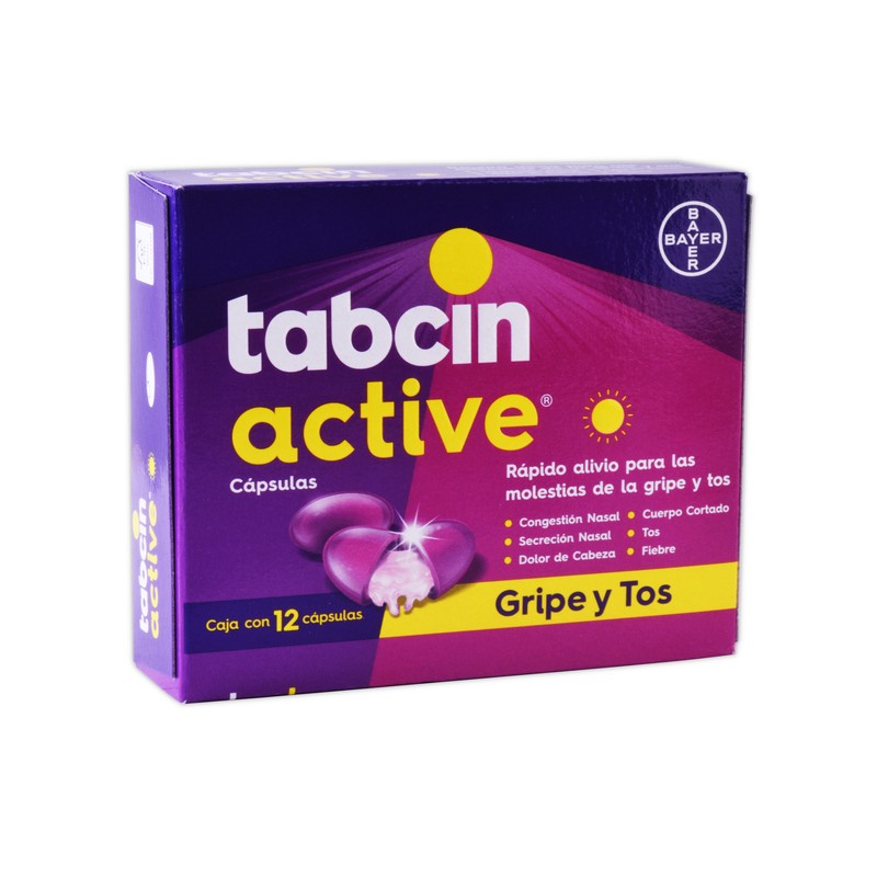 Tabcin active c/12 caps. 250/5.10/10/2 mg.