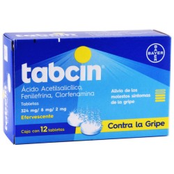 Tabcin c/12 tabs. efervescentes 324/8/2 mg.
