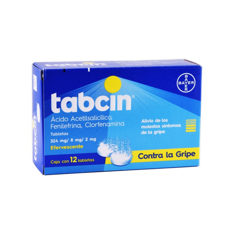 Tabcin c/12 tabs. efervescentes 324/8/2 mg.