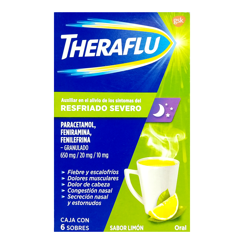 Theraflu exverde c/6 sobres sobres