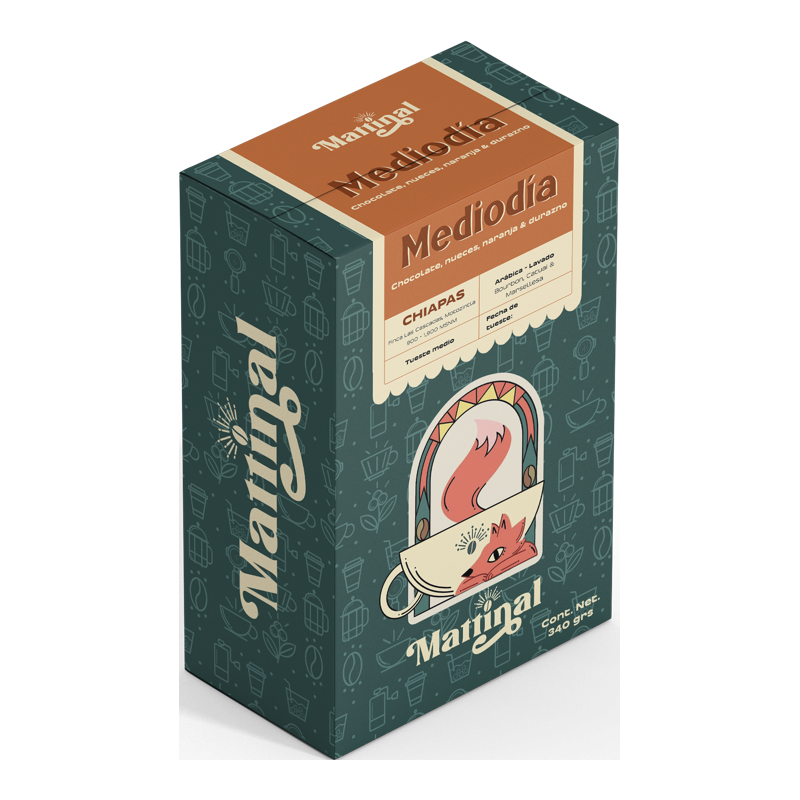 Cafe mattinal mediodia (chiapas) 340 grs. en grano