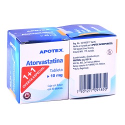 Atorvastatina (apotex) c/30 tabs. 10 mg. (oferta 1+1)