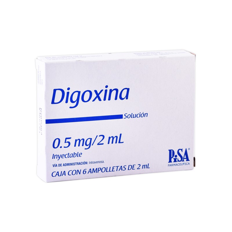 Digoxina sol. iny. c/6 amptas. 0.5 mg/2 ml.