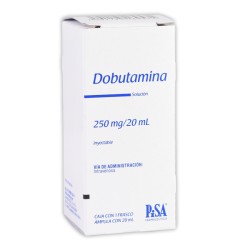 Dobutamina  sol. iny. c/1 fco. amp. 250 mg/20 ml.