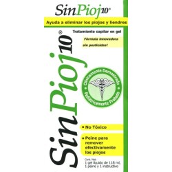 Sin pioj 10 gel c/118 ml. c/peine