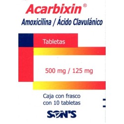 Acarbixin c/10 tabs. 500mg/125mg