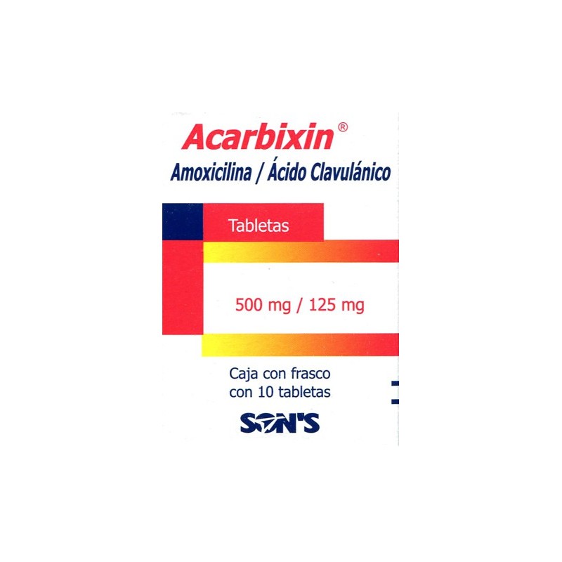 Acarbixin c/10 tabs. 500mg/125mg