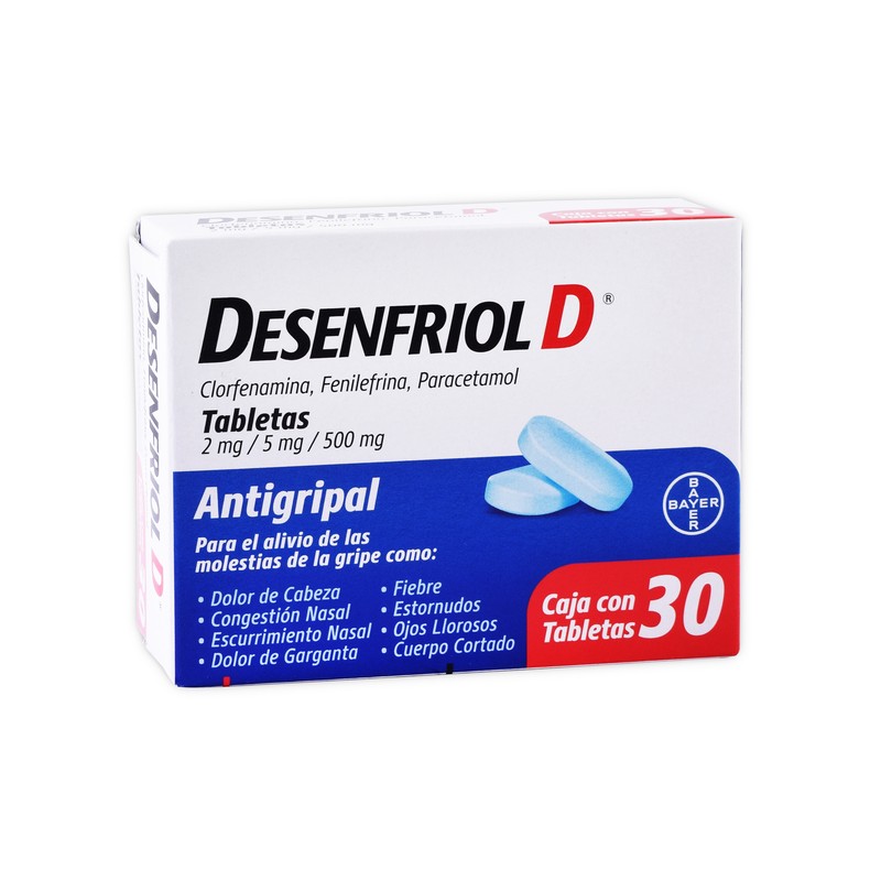 Desenfriol-d c/30 tabs. 500/5/2 mg.