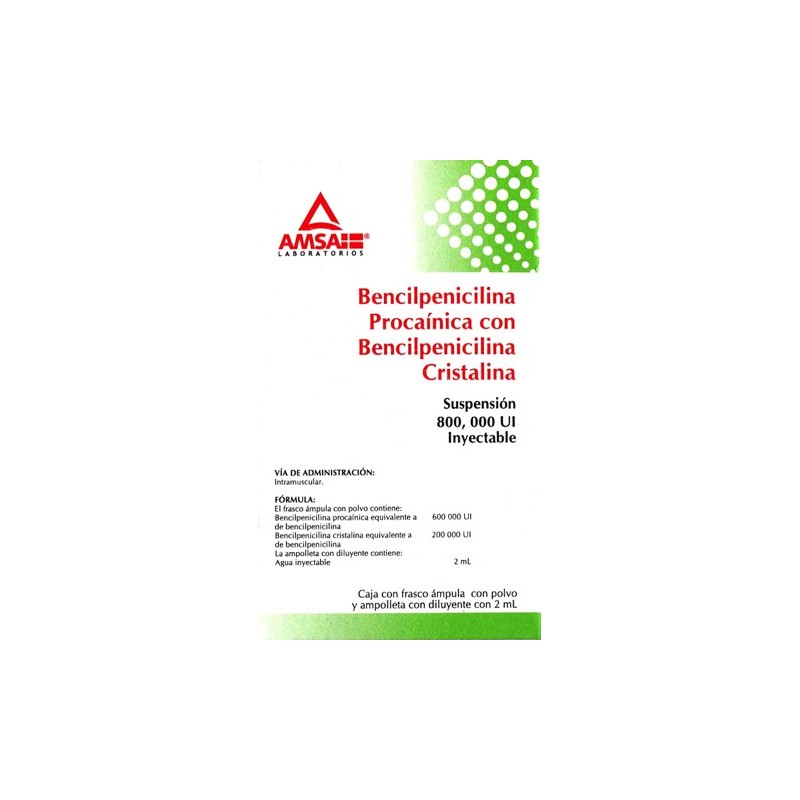 Bencilpna. proca/crista. susp. iny. c/1 amp. 800,000 u