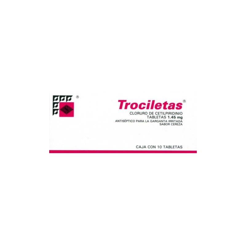 Trociletas c/10 tabs. cereza 1.45mg.