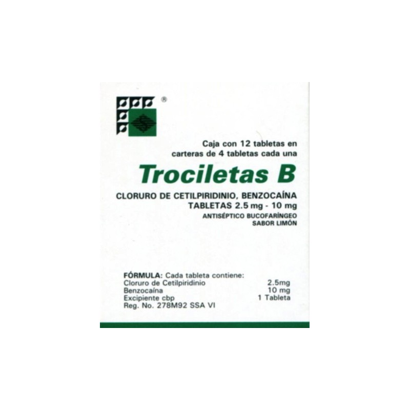 Trociletas-b c/3x4 tabs. limon 2.5/10mg