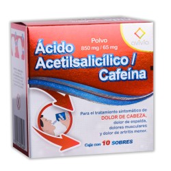 Acido acetilsalicilico cafeina avivia rojo sobres