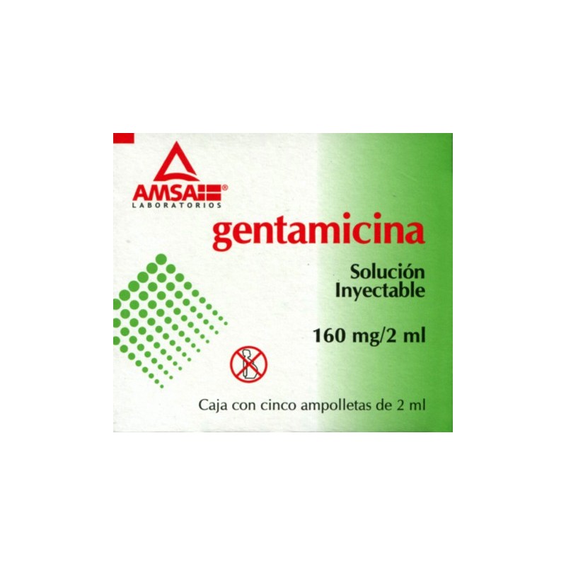 Gentamicina c/5 amp. 160 mg.