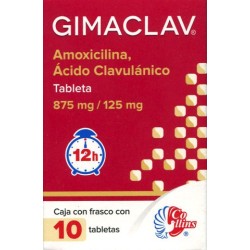Gimaclav 12h c/10 tabs. 875mg/125mg
