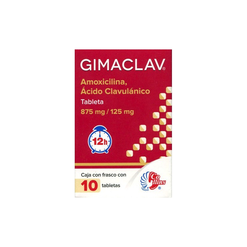 Gimaclav 12h c/10 tabs. 875mg/125mg