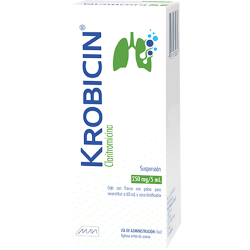 Krobicin susp. 60 ml. 250 mg/5 ml.