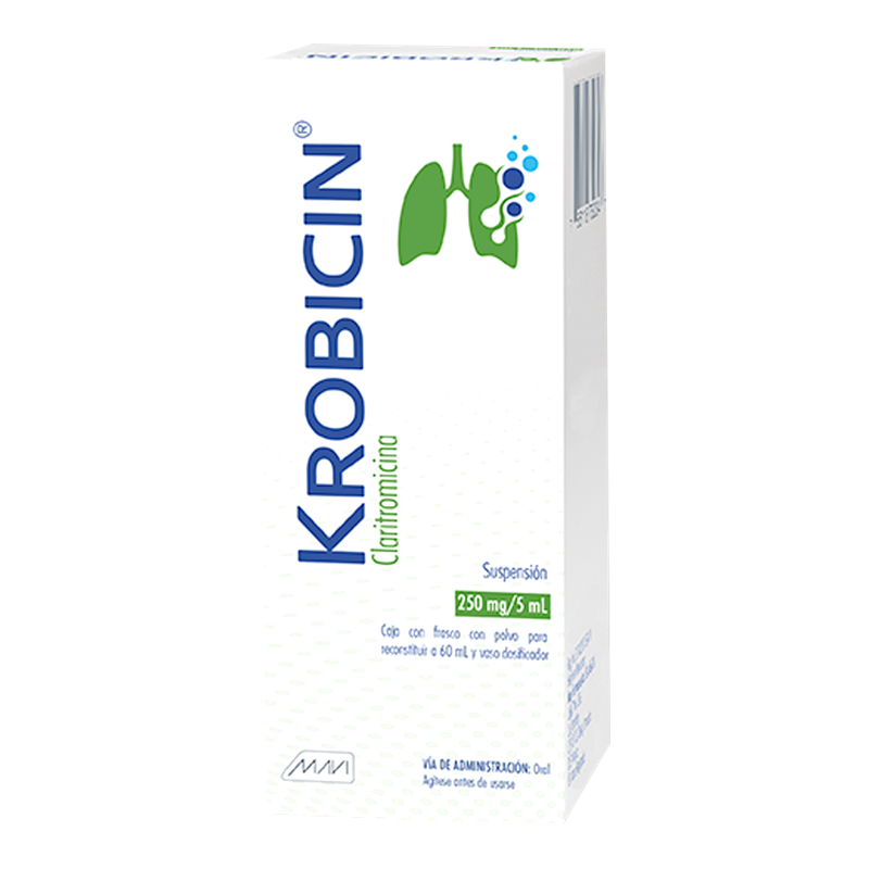 Krobicin susp. 60 ml. 250 mg/5 ml.